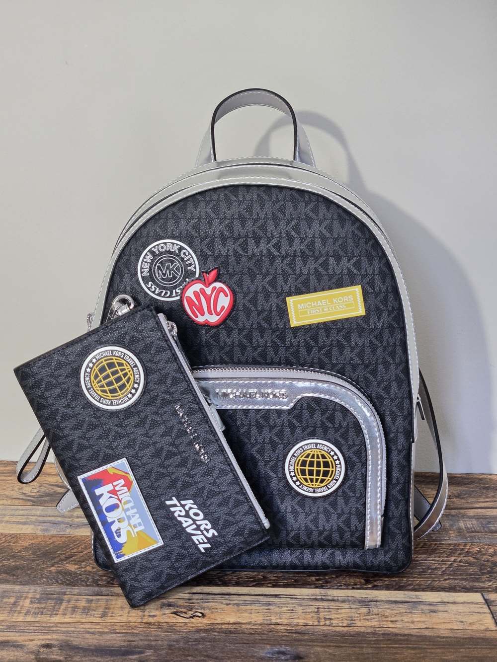 Michael Kors Jaycee Backpack And Wallet Set